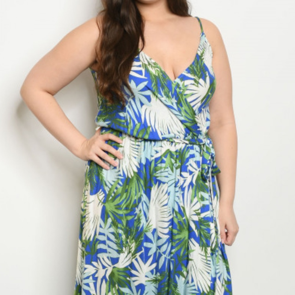 TROPICAL PRINT MAXI DRESS - Picture 2 of 6